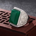 Ethnic domineering green agate retro green chalcedony ring simple fashion jewelrypicture13